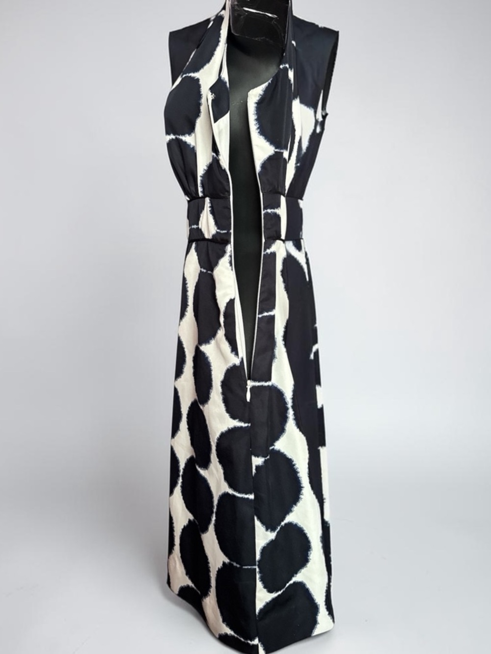 Sleeveless Banana Repblic/Marimekko Black/White Kivet Polka Dot Dress- Size 0 - Picture 6 of 11